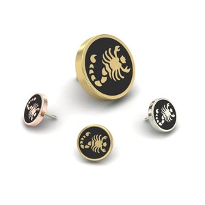 14K Solid Yellow, Rose, White Gold Scorpion with Enamel Piercing, Body Jewelry, 25g Threadless pin, 14g or 16g Threaded pins