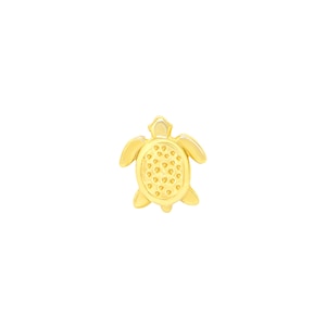 14K Solid Yellow, Rose, White Gold Turtle Piercing, Body Jewelry, 25g Threadless pin, 14g or 16g Threaded pins