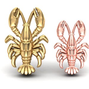 14K Solid Gold Crawfish Body Piercing Jewelry: 25g Threadless 14g 16g Pin Nose Ear Stud
