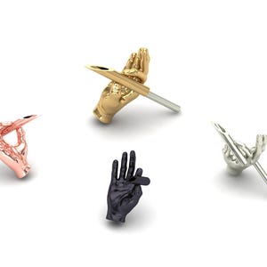14K Solid Yellow, Rose, White Gold Pierce Piercing, Body Jewelry, 25g Threadless pin, 14g or 16g Threaded pins