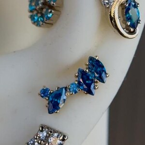 14K Solid Yellow, Rose, White Gold Natalie with CZ Piercing, Body Jewelry, 25g Threadless pin, 14g or 16g Threaded pin