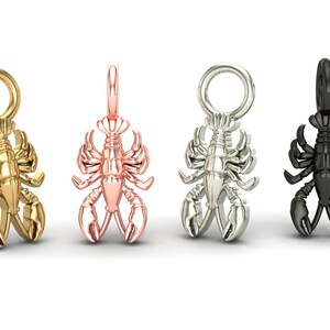 Crawfish Charm Piercing in 14K Yellow, Rose, or White Gold – Cartilage or Lobe Jewelry