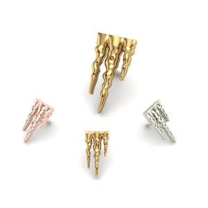 14K Solid Yellow, Rose, White Gold Icicle Piercing, Body Jewelry, 25g Threadless pin, 14g or 16g Threaded pins