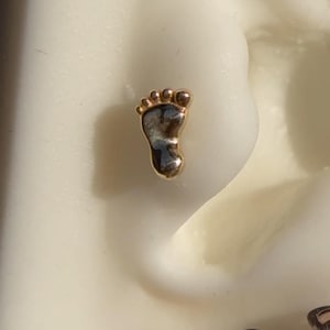 14K Solid Yellow, Rose, White Gold Foot Piercing, Body Jewelry, 25g Threadless pin, 14g or 16g Threaded pins
