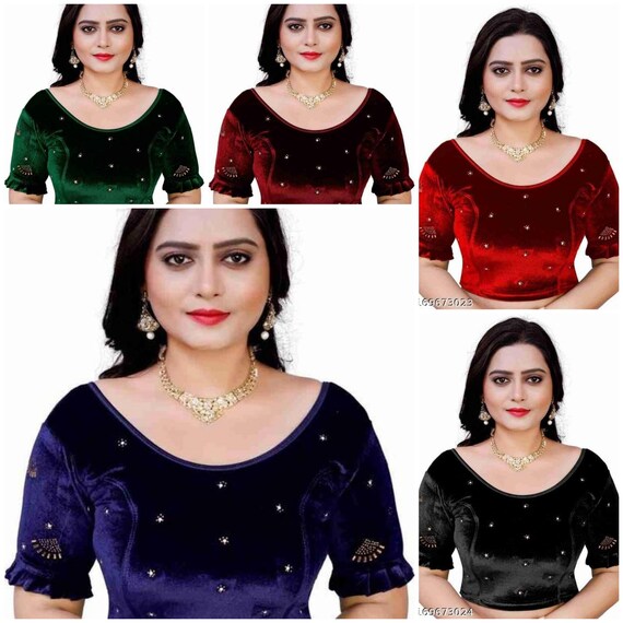 Blouse,new Fancy Velvet Blouse,tranding Women Blouse. Pack of 1