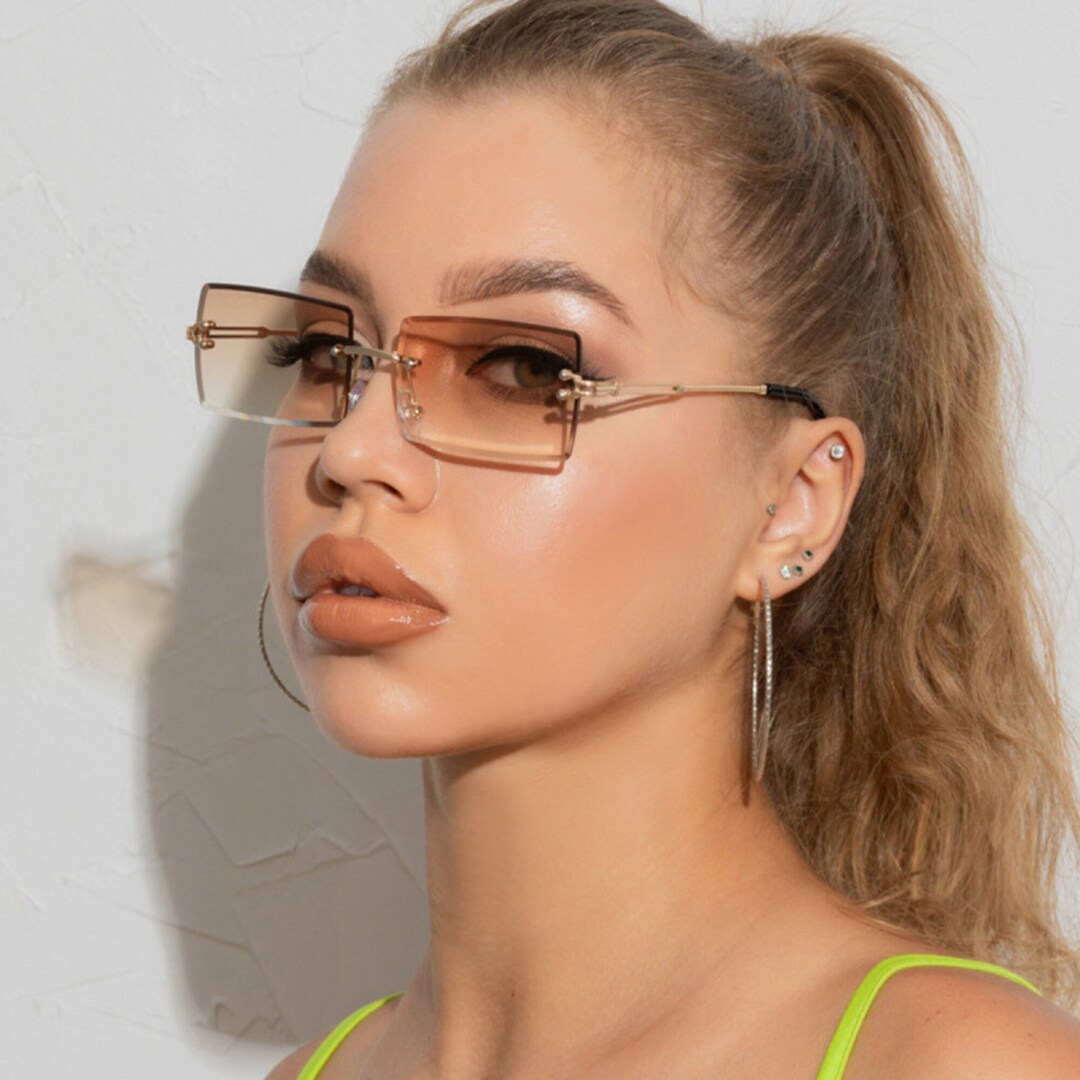 Frameless Sunglasses UV Light Protection Rimless Y2K Etsy