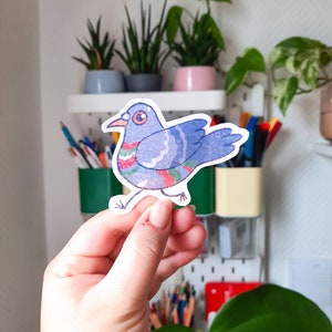 Pigeon sticker | bird sticker | resistant sticker | sticker for laptop | vinyl sticker | Stickers déco | cute | waterproof | Holographic