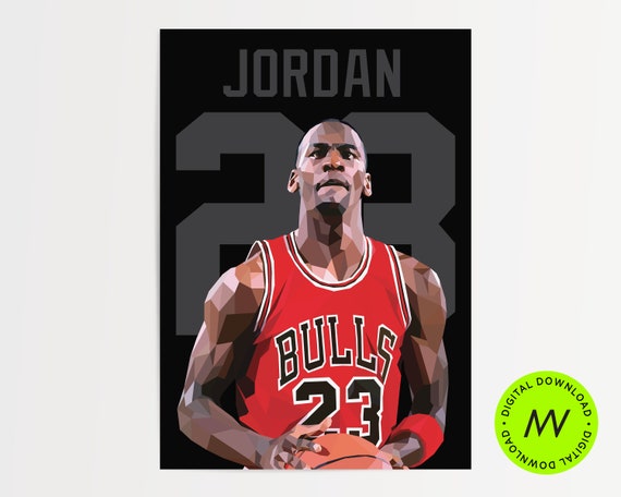 Michael Jordan Illustration Digital File Printable Art - Etsy