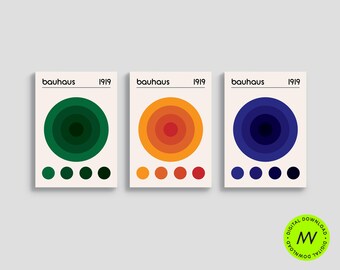 Bauhaus Poster Package | Bauhaus Art Print | Bauhaus Wall Art | Bauhaus Print | Digital File | Vintage Poster | Retro Print | #7 #8 #9