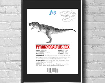 New 1997 Jurassic Park The Lost World 13 X 19 Movie Poster Prop Replica Print Ingen Dinosaur List- Tyrannosaurus Rex T-Rex (No Frame)