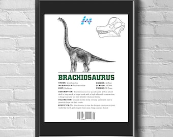 New 1997 Jurassic Park The Lost World 13 X 19 Movie Poster Prop Replica Print Ingen Dinosaur List- Brachiosaurus (No Frama) Free US Shipping