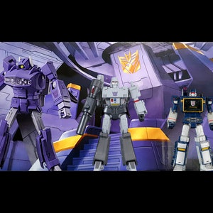 New Hasbro Takara G1 Masterpiece Transformers Generations Studio Series Decepticon Throne Action Figure Diorama Backdrop No figures Included