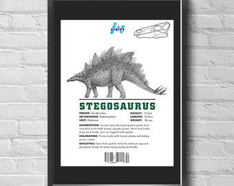 New 1997 Jurassic Park The Lost World 13 X 19 Movie Poster Prop Replica Print Ingen Dinosaur List- Stegosaurus (No Frame) Free Shipping