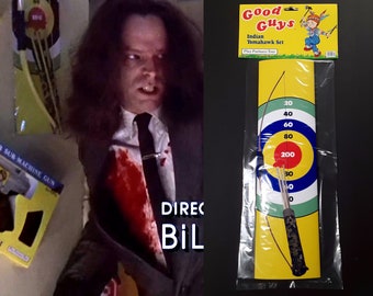 Nieuwe kinderspel 2 film Chucky Doll Prop Replica Print- Good Guys Indian Tomahawk pijl en boog speelgoedverpakkingsset