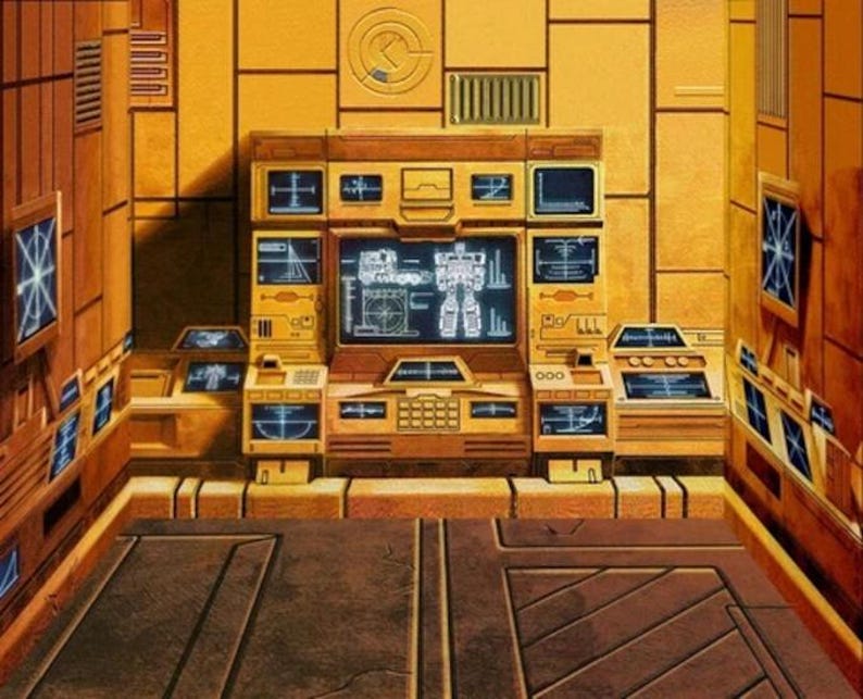 New Hasbro Takara Vintage G1 Transformers G1 Masterpiece Teletraan 1 Ark Autobot Dinobot Diorama Backdrop- No Figures Included image 8