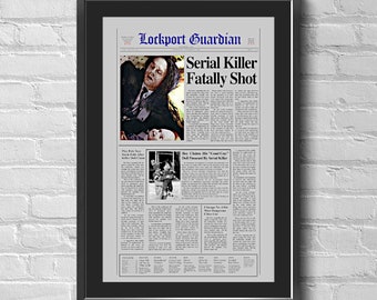 New Bride of Chucky Doll Prop Lockport Guardian Newspaper Movie Prop Replica Poster 13 X 19 No Frame Included