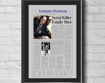 New Bride of Chucky Doll Prop Lockport Guardian Newspaper Movie Prop Replica Poster 13 X 19 No Frame Included