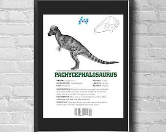New 1997 Jurassic Park The Lost World 13 X 19 Movie Poster Prop Replica Print Ingen Dinosaur List- Pachycephalosaurus (No Frame) Free Ship