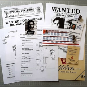 Utskrivbara filer och dokument, rekvisita, replikor, set från "The Fugitive" 1993, nedladdning