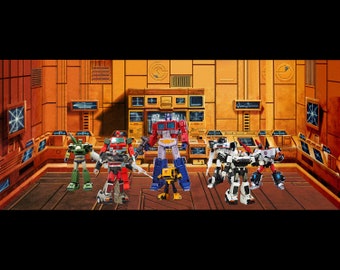 New Hasbro Takara Vintage G1 Transformers G1 Masterpiece Teletraan 1 Ark Autobot Dinobot Diorama Backdrop- No Figures Included