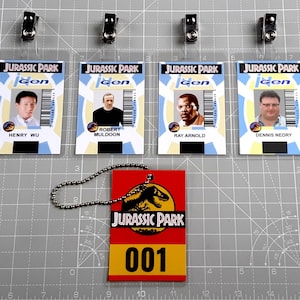 Jurassic Park Cosplay Ingen anställds-ID-bricka och Jeep-taggreplika