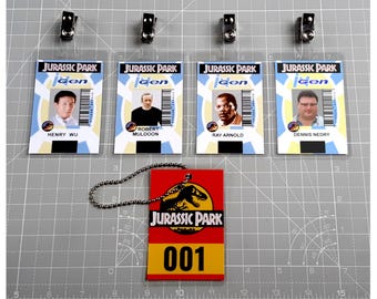 Réplica de placa de identificación de empleado y placa de Jeep de Jurassic Park Cosplay Ingen