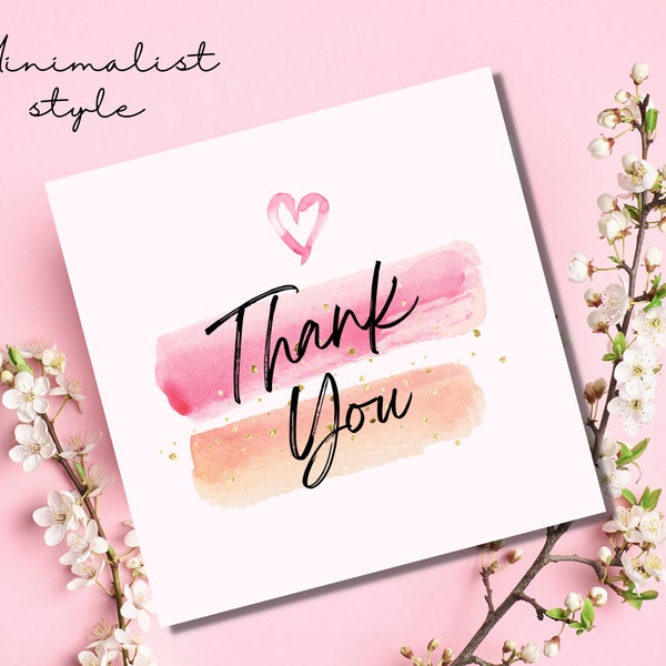 Minimalist Thank You Card, printable thank you, thank you card, thank you note, card template, printable note, printable card