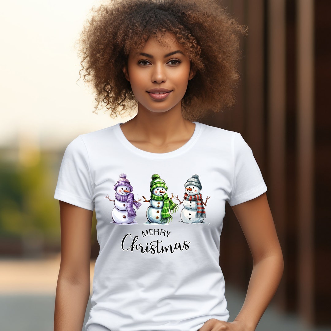 Snowmen Merry Christmas Funny Tshirt, Christmas Gift for Her Christmas