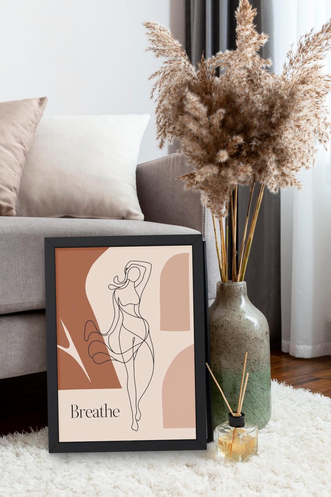 Minimalist Abstract Woman Wall Art | Modern Line Art Print ...