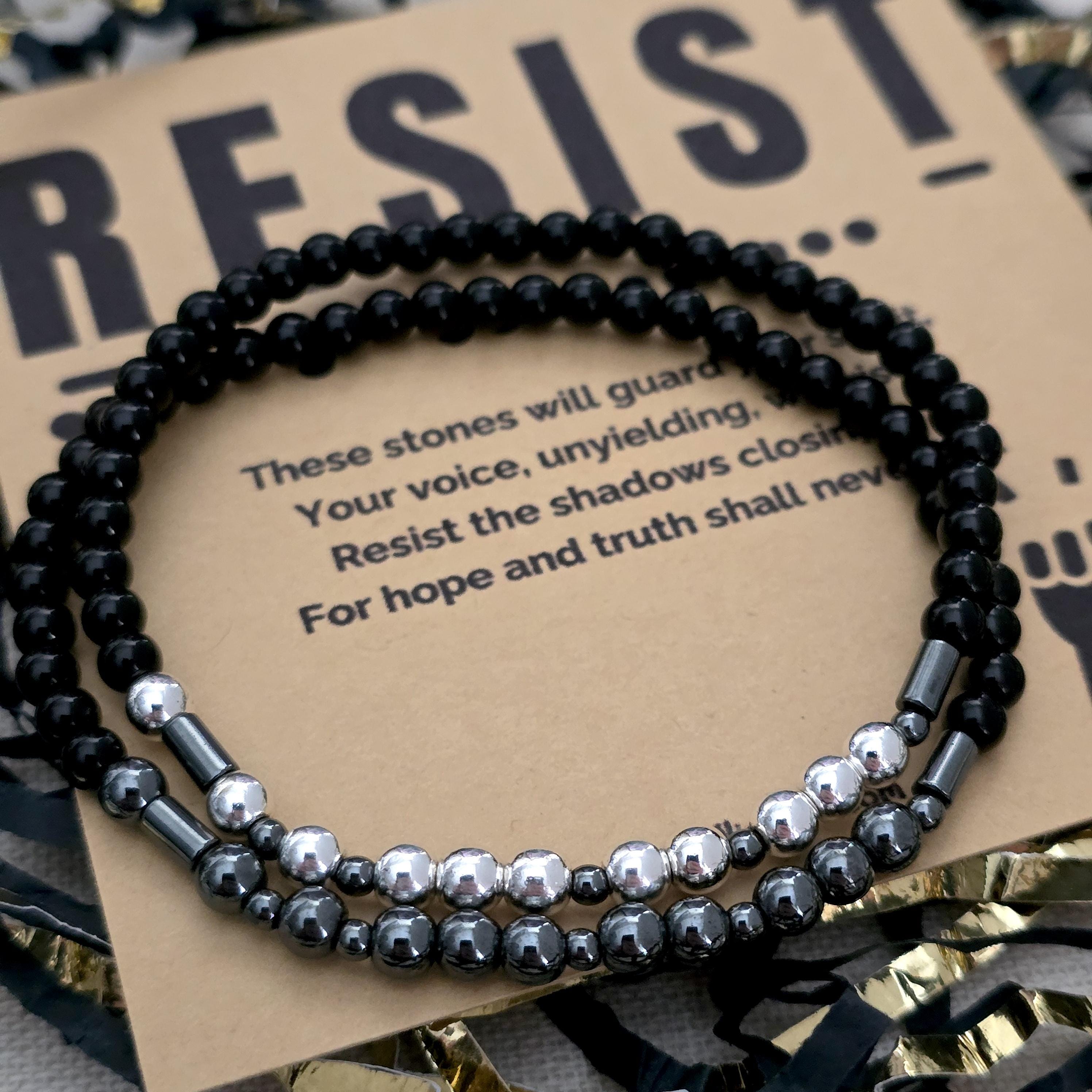 Fck Trump Morse Code Bracelets for Women, Gift Card Activist Political For Friend Statement Beads Adults Friendship Two Tone Stackable Inspirational Bracelets Jewelry (Black Silver&Gold Set Fck Trump Morse Code Bracelets for Women, Gift Card Activist Political For Friend Statement Beads Adults Friendship Two Tone Stackable Inspirational Bracelets Jewelry (Black Silver&Gold Set