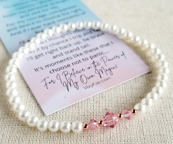 PEARL BEAD NECKLACE W/GLASS BEADS LIGHT ROSE PEARL BEAD NECKLACE W/GLASS BEADS LIGHT ROSE