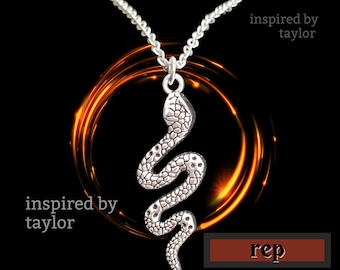 Snake Necklace Rep Inspired by Tay | 18" Silver Stainless Steel Chain w/ Snake Charm and 2" Extender | Swifty Merch Gifts