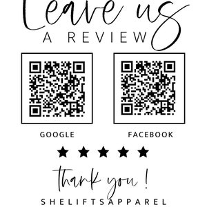Review QR Code Sign Template, Leave us a Review,  Small Business Sign Printable, Social Media Sign, Salon Sign, Google Review Sign