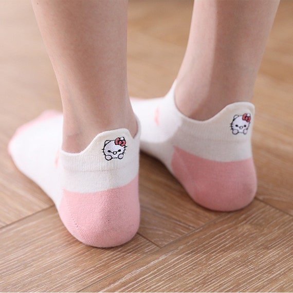 Buy Embroidered Socks Cute Socks Hello Kitty Socks Kawaii Socks Ankle Socks Women Socks Online in India Etsy