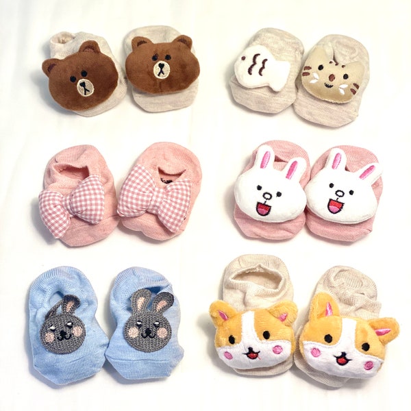 Baby socks | Baby gift | Kawaii socks | Cute baby socks | Stuffed animal socks | Non slip baby socks| Gripper socks