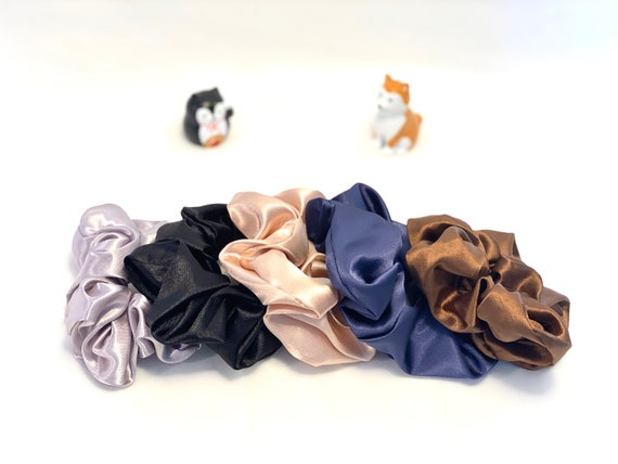 Dark neutral Silky Hair Scrunchies Amazon.com : SILKIE x6 Set 100% Pure Mulberry Silk Black  main image 2