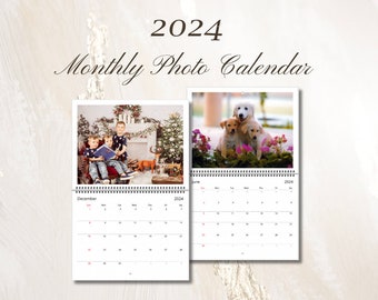 2024 Personalized Wall Calendar - A Year of Your Own Photos! - Perfect Christmas Gift!!