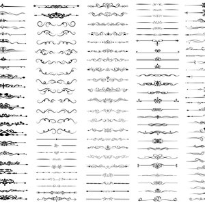 150 dekorative Elemente SVG, Ornamente svg, Text Dividers svg, Dividers Borders svg - Instant Download