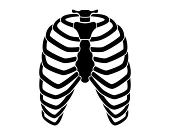 Rib Cage SVG, PNG - Med student Svg, Human Skeleton Svg, Bones Svg, Cut File voor Cricut, Silhouet
