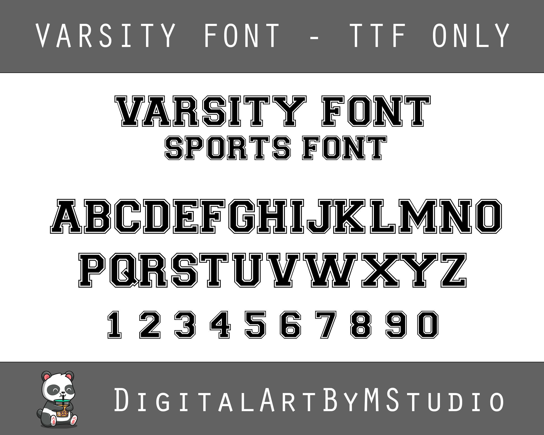 Varsity Font TTF College Font TTF Font TTF Sport Font Etsy