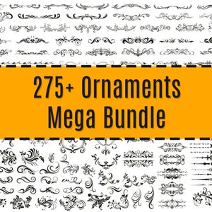 275+ Dekorative Elemente SVG, Ornamente svg, Schnörkel SVG, Wirbel SVG, Text Divider SVG, Dividers Borders SVG - Instant Download