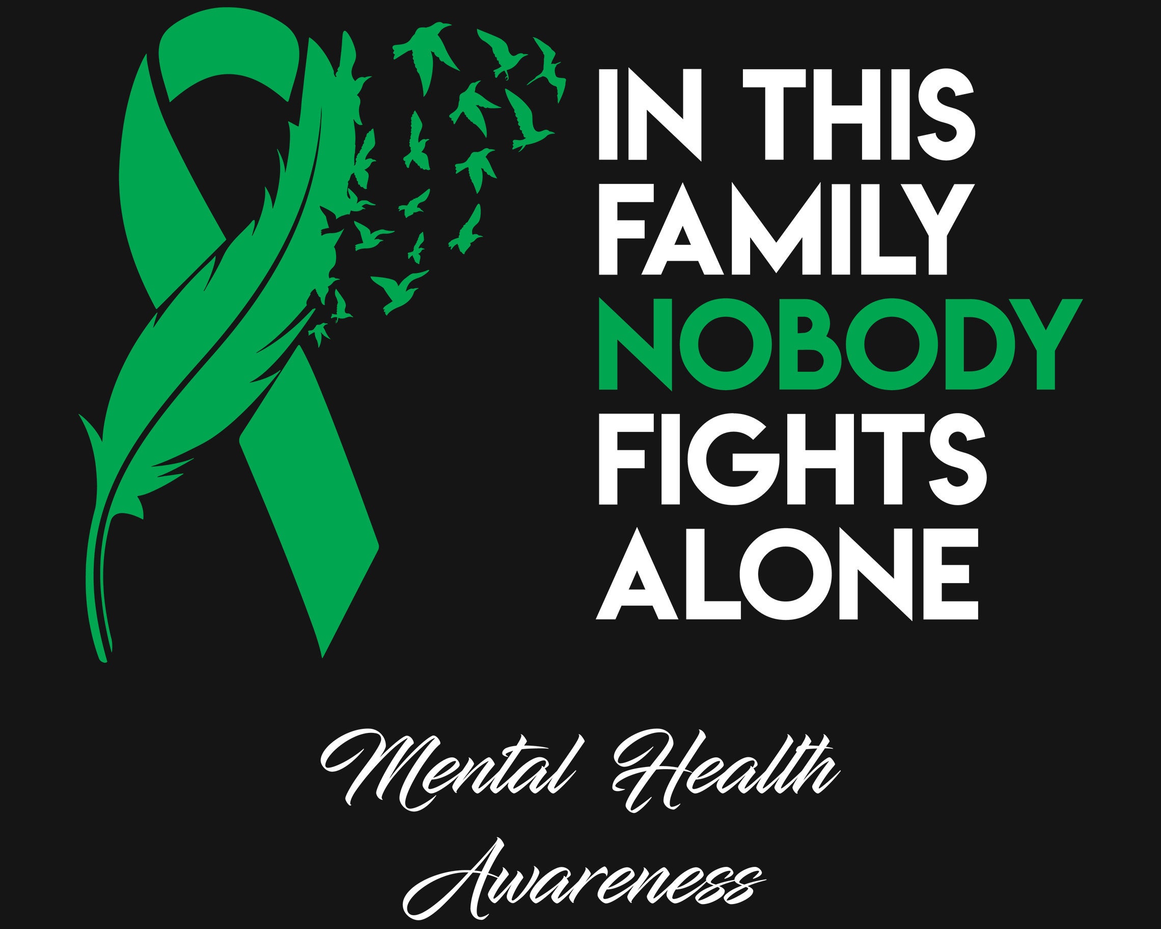 Mental Health SVG, PNG - in This Family Nobody Fights Alone - Files for ...