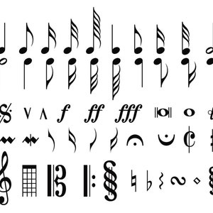 Muzieknoten SVG Bundel, PNG - Muzikale Symbolen Svg, Muziek Notities Svg, Muziekleraar Svg, Muziek Symbolen Svg, Cut Files voor Cricut, Silhouet