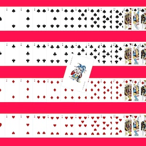 52 Karty do gry SVG, PNG - Karty pokerowe SVG, Pełna talia SVG, Serce, Piki, Trefle, Karo SVG, Do druku
