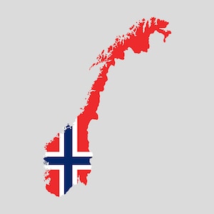 Mapa da Noruega SVG, PNG - Bandeira da Noruega Svg, Contorno da Noruega Svg, Noruega Svg, Arquivos cortados para Cricut, Silhueta