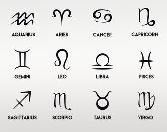 Zodiac SVG Bundle, Zodiac Sign Svg, Png, Astrology Svg, Horoscope Svg, Aries Svg, Gemini Svg, Taurus Svg, Leo Svg, Libra Svg, Virgo Svg
