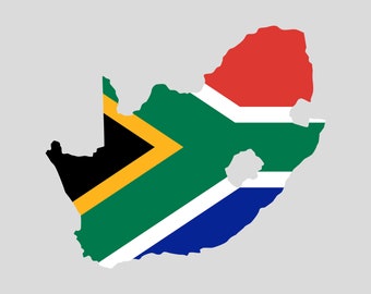 Sud Africa Mappa SVG, PNG - Sud Africa Bandiera Svg, Sud Africa Contorno Svg, Sud Africa Paese Svg, File di taglio per Cricut, Silhouette