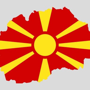 Macedonia Map SVG, PNG - Macedonia Flag Svg, Macedonia Outline Svg, Macedonia Svg, Cut Files for Cricut, Silhouette