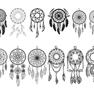 Dream Catcher SVG, pakiet PNG - pliki do cięcia dla Cricut, sylwetka, Dream Catcher Vector, Dream Catcher Clipart, naklejka, szablon, transfer ciepła