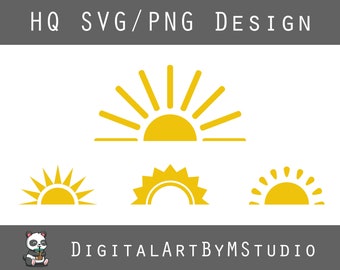 Sunshine SVG, PNG Bundle, Sunshine Clipart, Sun Cut File, Bundle, Sun Cricut, Sun Silhouette, Sun Vector, Half Sun Svg - Digital Download